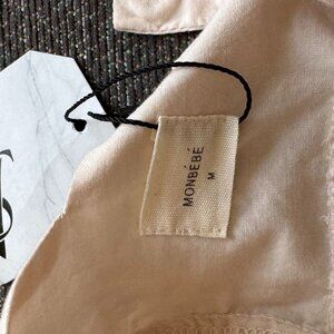 Monbebe Ivory Tiered Cotton Dress | Puff Sleeves | Size M | NWT